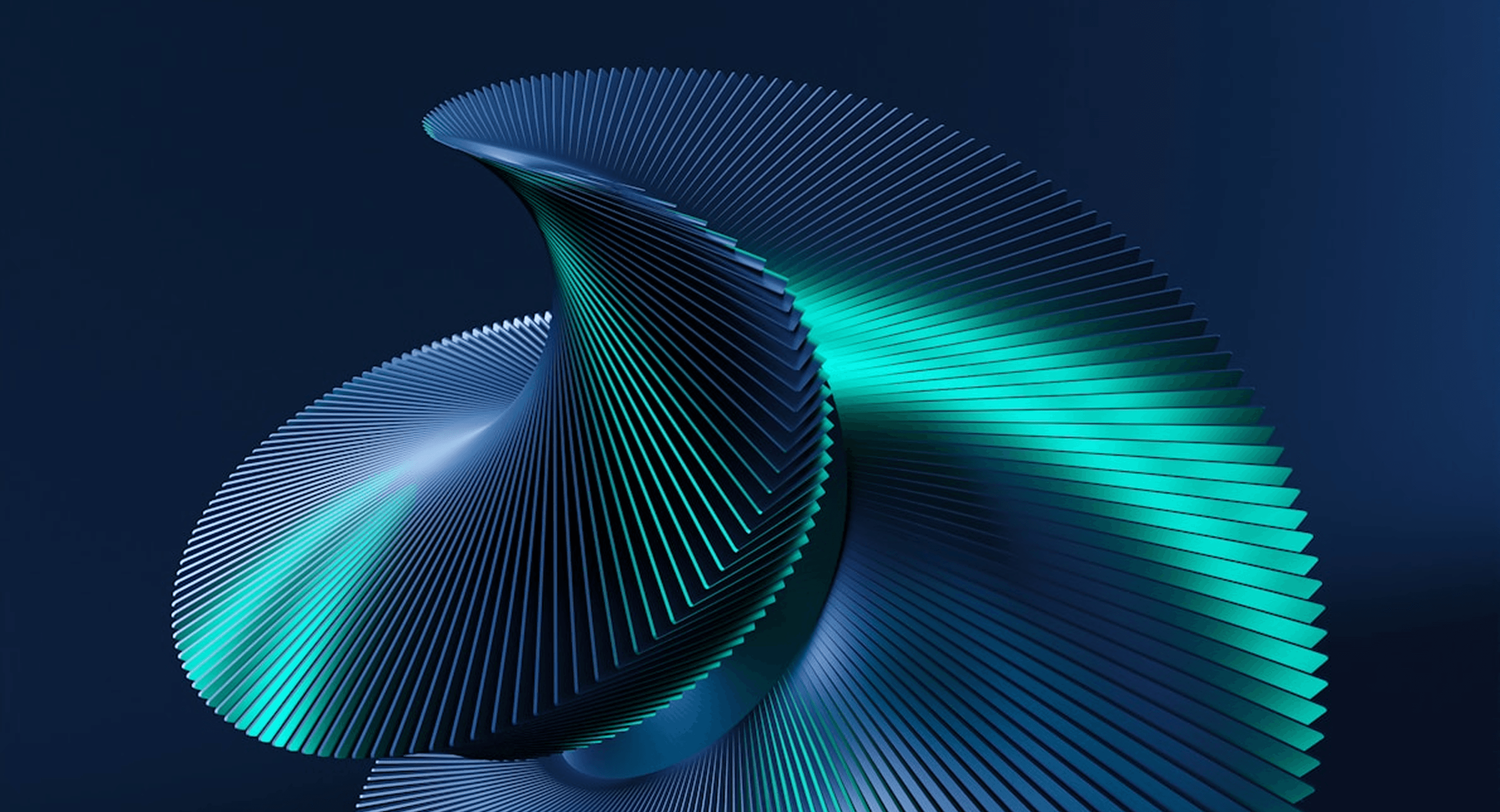 Estrutura abstracta em verde-azulado luminoso